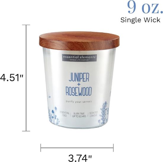 Picture of Essential Elements 9oz Jar/ Wooden Lid-juniper & Rosewood