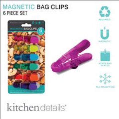 Picture of 6pcs Multi-Purpose Magnetic Big Clips- Vibrant Color Assortment