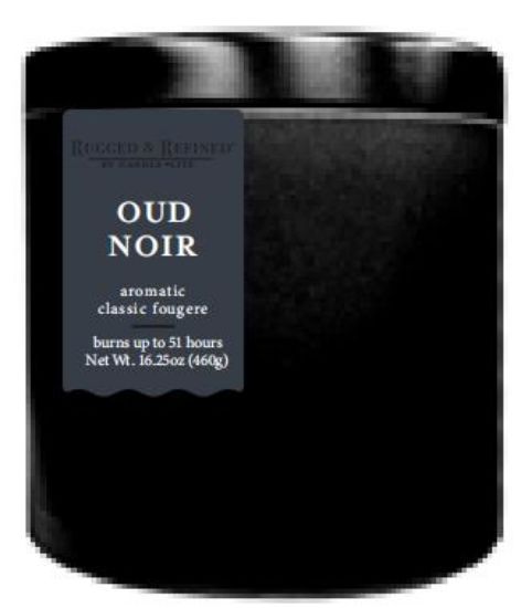 Picture of Candle-lite Rugged & Refined® Oud Noir Single-wick 9oz Black Tin Candle