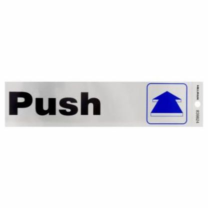 Picture of Sign Self-adhesive Silver Vinyl Push Horizontal 2" X 8"