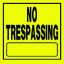 Picture of No Trespassing Polyethylene Yellow 11" X 11"