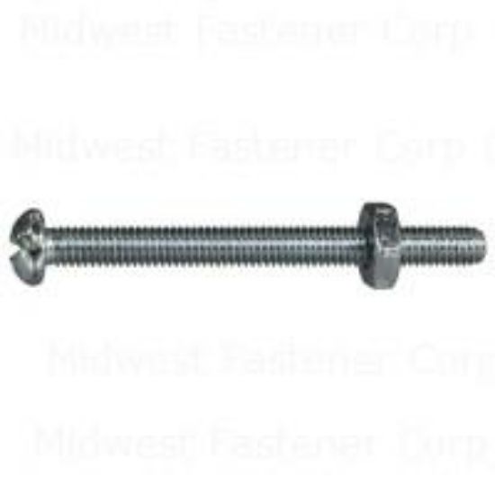 Picture of Machine-Screw With-Nuts Zinc-Plated Round-Head Combo-Drive #10-32 x 2"