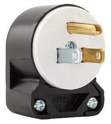 Picture of Electrical-plug 15-amp 125-volt Black/white Industrial Double-pole 3-wire