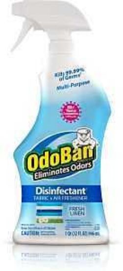 Picture of Odoban Air Freshener Disinfectant, 32 Oz Spray Bottle, Liquid, Fresh Linen, Clear