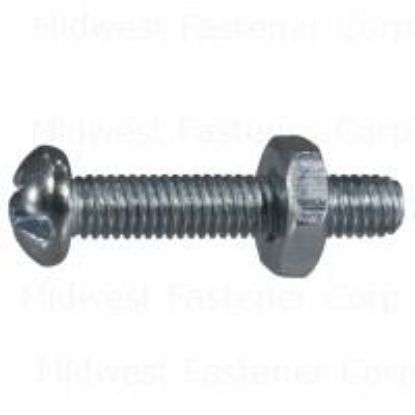 Picture of Machine-Screw With-Nuts Zinc-Plated Round-Head Combo-Drive #10-32 x 1"