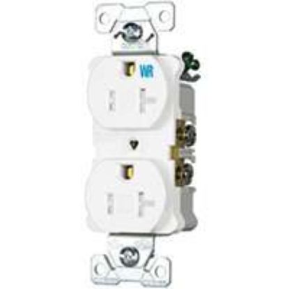 Picture of Duplex-receptacle Commercial-grade Tamper-resistant Weather-resistant 20-amp 2-pole 5-20r White