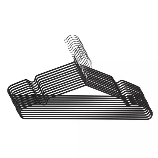 Picture of Clothing-hanger 12-pk Non Slip Coated Metal Black