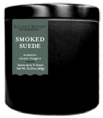Picture of Candle-lite Rugged & Refined® Smoked Suede Single-wick 9oz Black Tin Candle