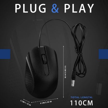 Picture of Computer Mouse 3-button Corded Usb