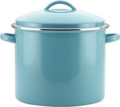 Picture of Enamel On Steel Covered Stock-Pot 16qt- Aqua