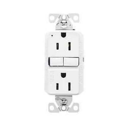 Picture of Duplex-outlet Self-testing 15-amp 2-pole 3-wire White
