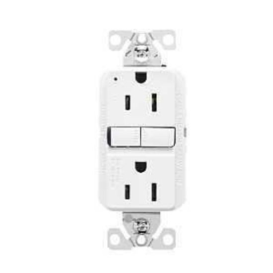 Picture of Duplex-outlet Self-testing 15-amp 2-pole 3-wire White