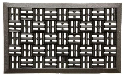 Picture of Fanmats 58780 Boot/shoe Scraper Mat, 30 In L, 18 In W, Bacova Trellis Pattern, Rubber Surface, Black...
