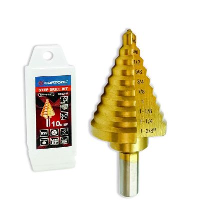Picture of Step Drill Bit For Metal, Step Drill Bit, Cortool Titanium High Speed Steel Step Drill Bit Set, Unib...