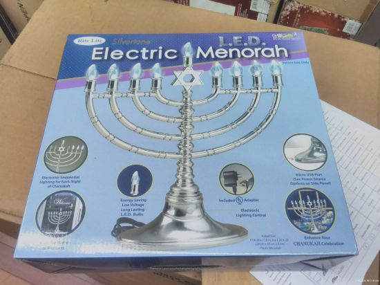 Picture of Electric Menorah-silvertone