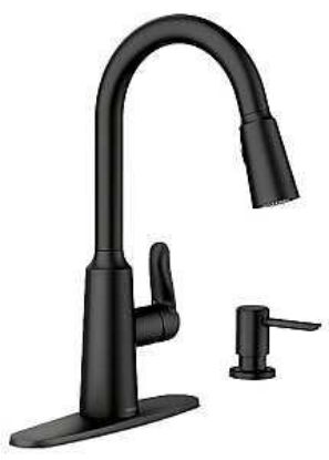 Picture of Moen Edwyn 87028 Series 87028bl Pull-down Kitchen Faucet, 1.5 Gpm, 1-faucet Handle, 1, 4-faucet Hole...