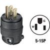 Picture of 15-Amp 125-Volt Black Cord-Plug