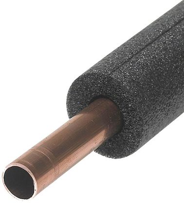 Picture of Frost King 5p12x Tubular Pipe Insulation, 1-1/8 In Dia, 3 Ft L, Polyethylene Foam, Black, 3/4, 1 In ...
