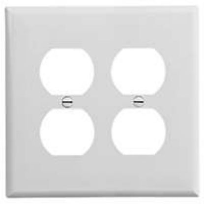 Picture of Wall-plate Mid-size Duplex And Single Receptacle Polycarbonate White
