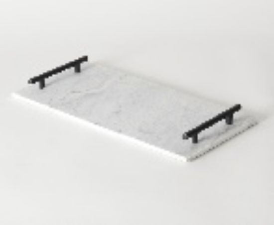 Picture of Sg Serving Tray Marble White/black