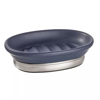 Picture of York Soap Dish Navy/ Brushed Nickel