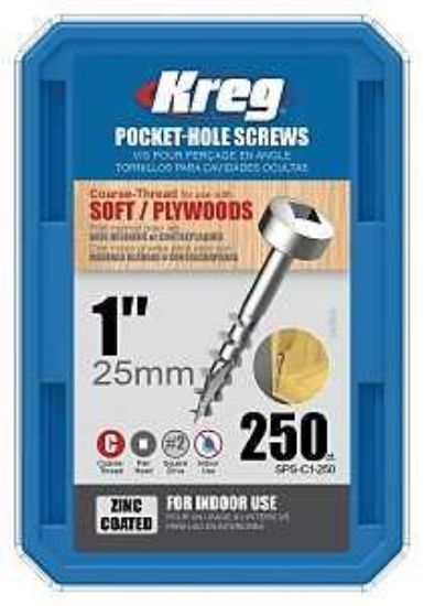 Picture of Pocket-hole-screw Panhead Square-drive Course #7 X 1"