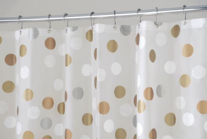 Picture of Shower-Curtain Gilly Dot Pvc-free Polyethylene-Vinyl-Acetate Fabric 72" X 72" - Metallic