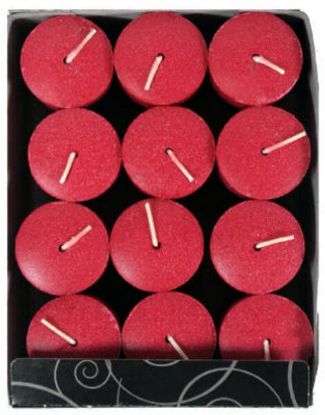 Picture of Dome Top Overdipped 1.5" X 2" Apple Cinnamon Crisp Red Votive Candles