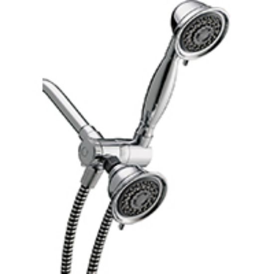 Picture of Shower-Head Waterpik VAT313/343T Dual 3-Spray Function 60 Inch-Long Hose Chrome