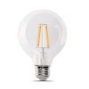 Picture of Feit Electric Led Bulb, Globe, 350 Lumens, 3.8 W, G25 Lamp, 40 W Equivalent, E26 Lamp Base, Clear