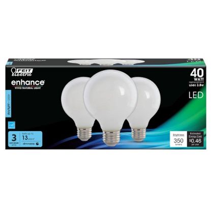 Picture of Feit Electric Led Bulb, 350 Lumens, 3.8 W, G25 Lamp, 40 W Equivalent, E26 Lamp Base, Clear