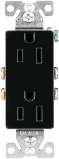 Picture of Receptacle Duplex Decorator Black