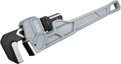 Picture of Klein Tools 18-inch Cast Aluminum Pipe Wrench, Heavy Duty Adjustable Plumbing Wrench With I-beam Han...