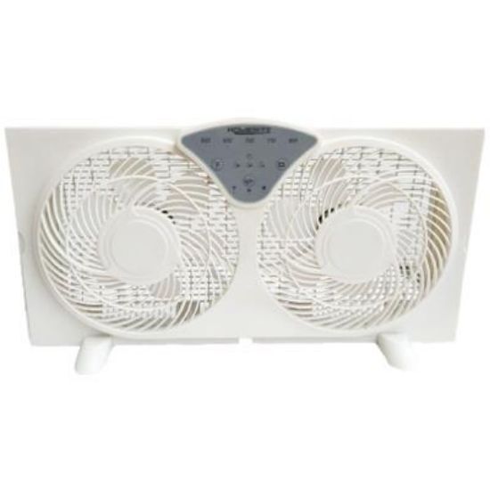 Picture of 9" Twin-Fan Window-Fan Reversible 3-Speed Digital Controls