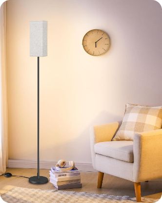 Picture of Goebleson Floor Lamp, Pole Lamp With Foot Switch, Modern Standing Lamp Lampshade, Minimalist Freesta...