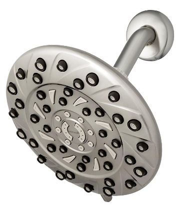 Picture of Waterpik Rainfall+ Series Shower Head With Powerpulse Massage, 1.8 Gpm, 6-spray Function, Brushed Ni...