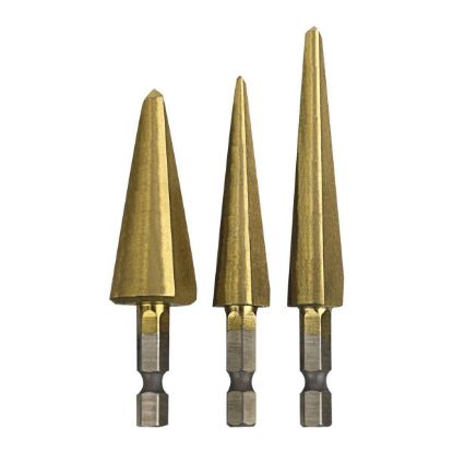 Picture of Drill-Bit Stepless Set High-speed Steel Titanium-coated 3-pieces