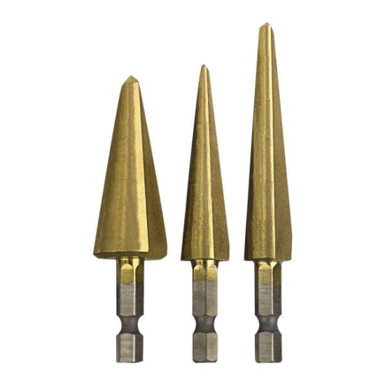 Picture of Drill-Bit Stepless Set High-speed Steel Titanium-coated 3-pieces
