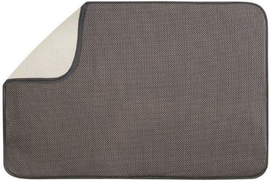 Picture of Idesign Idry Absorbent Kitchen Countertop Dish Drying Mat, Fabric, Mocha, Large