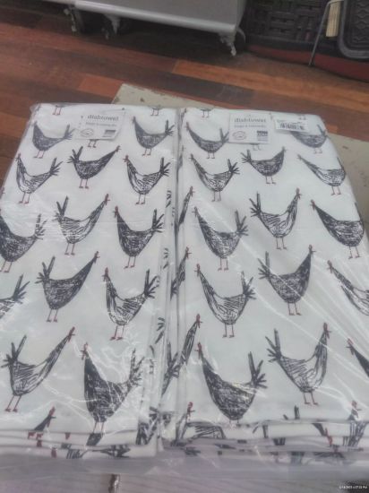 Picture of Tea-Towel Chicken Scratch Print