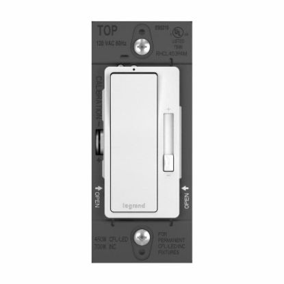 Picture of Legrand Radiant Series Rhcl453pwamcc4 Dimmer With Microban, 120 V, 450 W, Cfl, Led Lamp, 3-way, Whit...