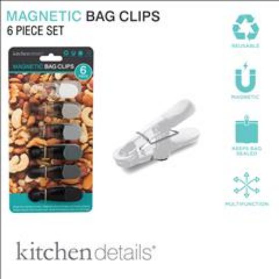 Picture of 6pcs Multi-Purpose Magnetic Big Clips- Basic Colors Assortment