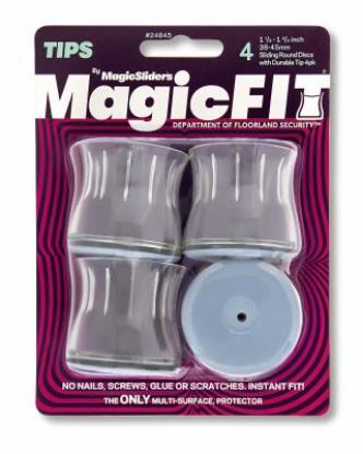 Picture of Clear Leg Tips, Protective Bottom, 1-1/4 - 1-3/8 In. Round, 4-pk.