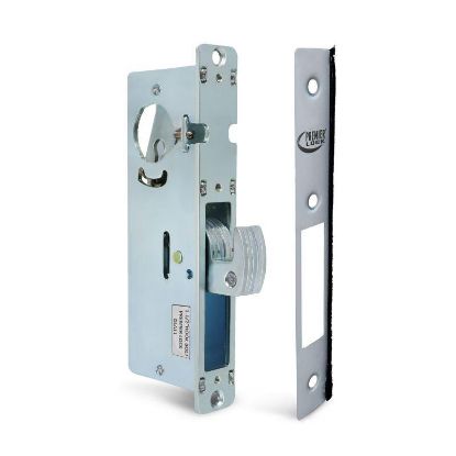Picture of Deadbolt Hook Commercial Storefront Narrow-stile Mortise Aluminum-finish 1-1/2"-backset