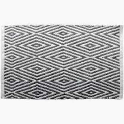 Picture of OXFORD BATH MAT COTTON BLK/WHT 20" X 32" GSM 1720