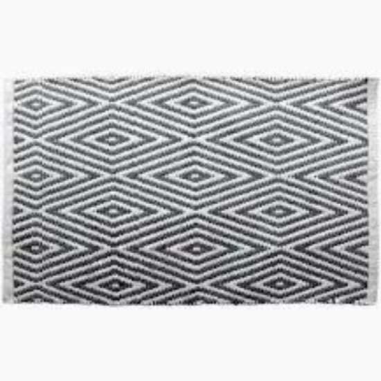 Picture of OXFORD BATH MAT COTTON BLK/WHT 20" X 32" GSM 1720