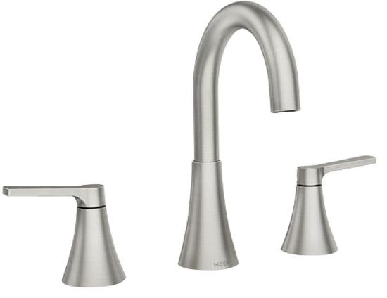 Picture of Moen Mikah, 84312 84312srn Series Bathroom Faucet, 5 In Spout Reach, Brushed Nickel, 1.2 Gpm, 2-hand...